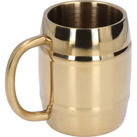 Mug isotherme en acier inoxydable avec anse, double paroi isolante, 420 ml. Idéal pour la maison. (1/5)