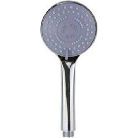 Soffione doccia grigio multigetto con flessibile staffetta cromato lucido (1/2)