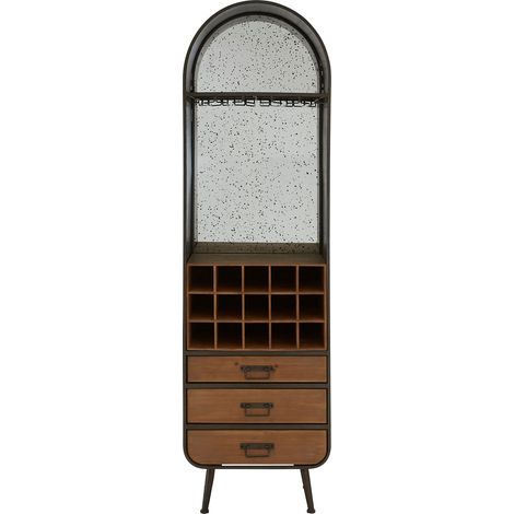 Interiors by Premier Industrial Bar Cabinet, Ample Storage Wooden Shelves, Durable Wine Storage Tall Bar Unit, Wooden Cabinet (1/5)