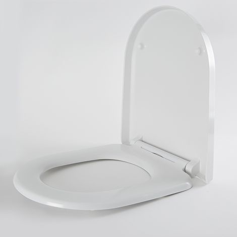 Milano Ballam White Top Fix Curved Soft Close Toilet WC Seat - 351mm x 442mm