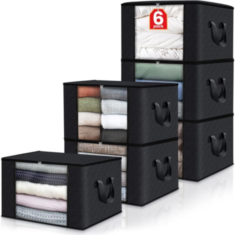 6pcs Black Storage Bags Dustproof Moistureproof Bags