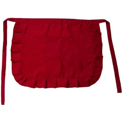 Tablier de pub souple, léger, tendance et imperméable pour femme, tablier court à taille basse, rouge
