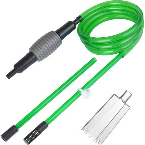 Set Aquarium Siphon, Flexible PVC Hose, Rigid ABS Nozzle, Gravel Cleaning Water Change (1/5)