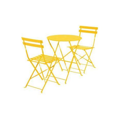 C SET BISTROT MARSIGLIA TAVOLO E 2 SEDIE GIALLO