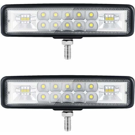 6” Phare LED Moto Phare de Travail led Tracteur 2 Rangs 9-36V 120W 12000LM 6000K Combinaison Spotlight+Floodlight Barre LED Off-road Phare Led 4x4 Pods d'éclairage LED pour Camions SUV Moto,de DEBUNS