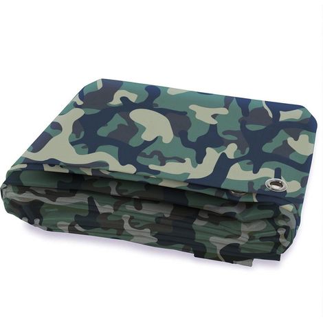 Bâche de protection imperméable 100 g/m² Camouflage 3 x 4 m