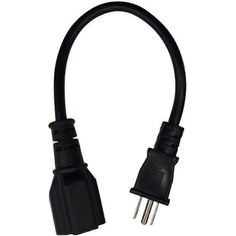 Rallonge électrique américaine de 22 m (72 pi), prise NEMA 5-15P vers 5-20R, noire, 15 A