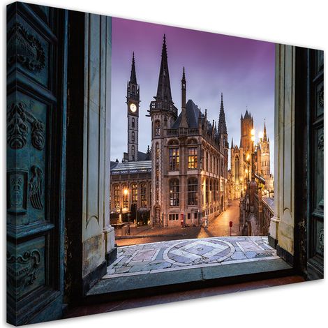 Tableau déco Vue de la ville Architecture Gand 90x60 (1/5)