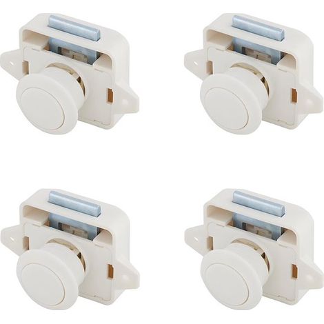 Schubladenschloss mit Druckknopf – Schranktürschloss – geeignet für Wohnmobile, Boote und Yachten – braun – 4er-Pack (1/5)