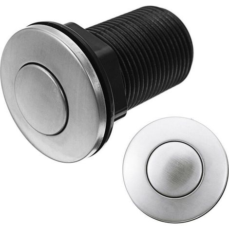 Interrupteur à bouton poussoir pour baignoire spa évacuation des eaux usées et poubelle diamètre 34 mm avec système à dégagement total couleur noire (1/4)