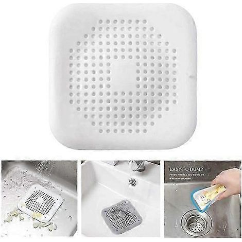 Filtre pour évier, douche et baignoire - Crépine de vidange en silicone blanc-zscy (1/5)