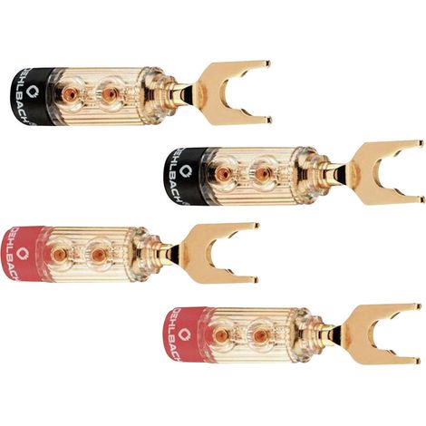Oehlbach 3033 Lautsprecher-Steckverbinder Stecker, gerade   Gold, Rot, Schwarz 4 St.