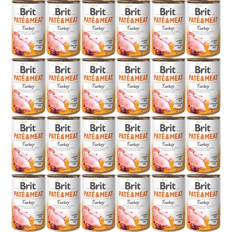 BRIT Paté & Meat Turkey - comida húmeda para perros - 24 x 400 g
