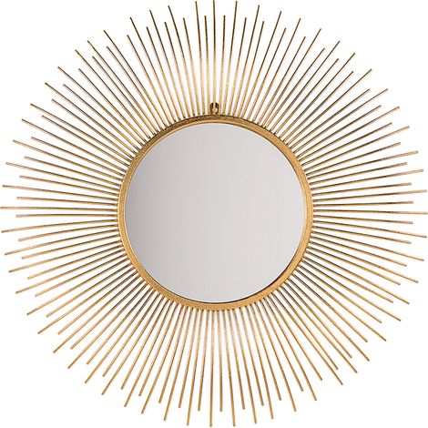 Espejo de pared dorado 80 cm baño entrada sala de estar estilo moderno Cilly (1/5)