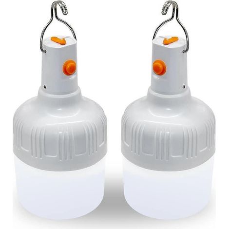 Lot de 2 lanternes de camping portables avec batteries rechargeables USB, 500 lumens, ultra-lumineuses. (1/5)