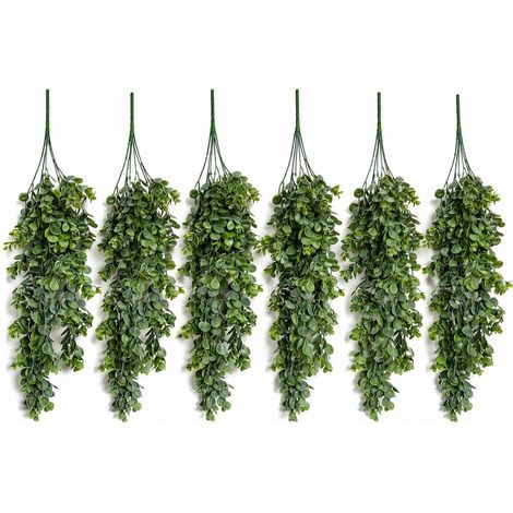 Pack of 6 x 75cm Artificial Trailing Round Botanik Hanging Foliage Plant - Bright Lime Green - Premium Quality (1/4)