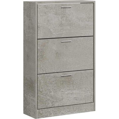 Scarpiera Mobile per scarpe Grigio Cemento 63x24x103 cm in Legno Multistrato (1/5)