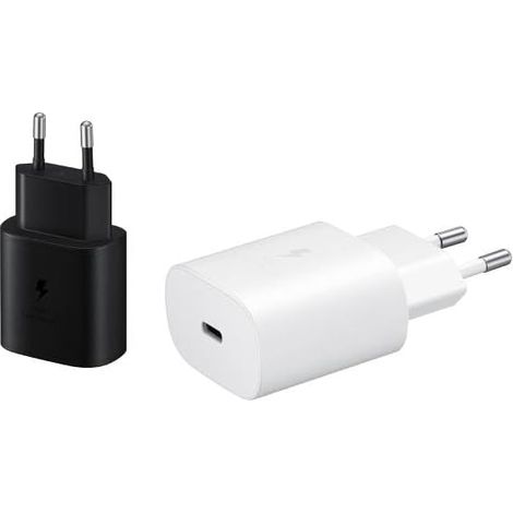 Chargeur USB C, Adaptateur Secteur 25W Ultra Rapide, Adaptateur USB C vers USB, Chargeur samsung Charge Rapide, Original, sans câble, Noir