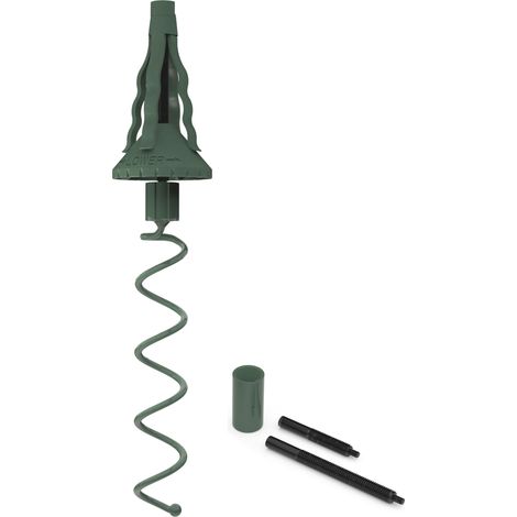 Stabilisateur universel pour cime de sapin, tige de support métallique à visser avec fixations réglables pour toutes les décorations de sapin de Noël, vert. (1/5)