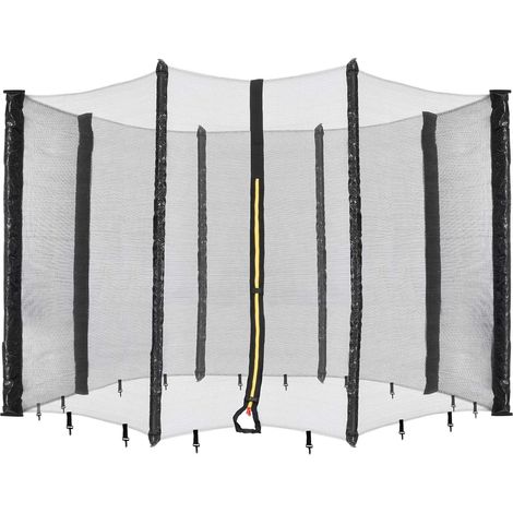 Arebos – Filet de protection pour trampoline Ø 305 cm – Hauteur 1,80 m – Mailles serrées 4-5 mm – Polyéthylène résistant aux intempéries (1/5)