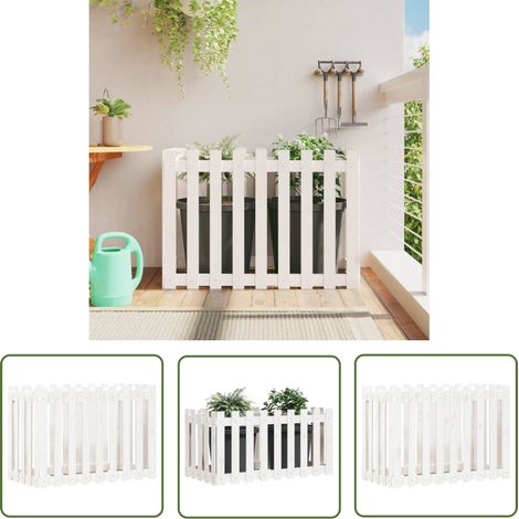 The Living Store Lit surélevé de jardin design de clôture 100x50x70cm pin massif - Jardinière - Bac À Plantation - Pot De Fleurs Extérieur - Décoration Jardin - Mobilier Jardin (1/5)