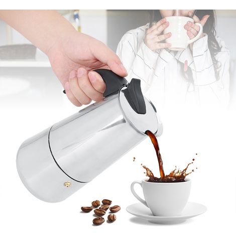 Cafetière électrique 450 ml en acier inoxydable avec prise européenne 220-240 V (1/5)