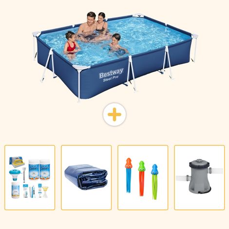 Bestway Bestway Steel Pro Rectangulaire - 300x201x66 cm - 5-pièces S108 (1/5)