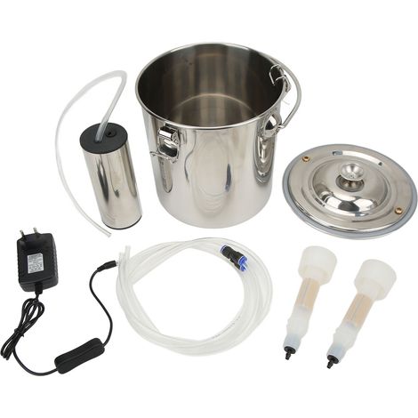Decdeal Machine à traire électrique 7L pour chèvres et moutons - Seau en acier inoxydable 304 - Prise EU 100‑240V