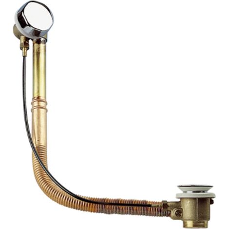Colonna di scarico automatico con filo esterno e tubo in rame cm 70, per vasca ad angolo (1/3)