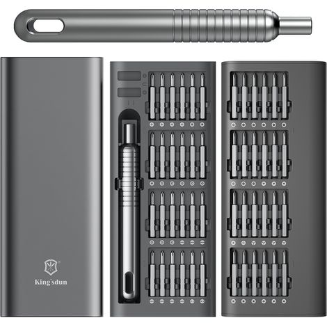 51 en 1 Set de Tournevis de Précision, Set de Tournevis Portable avec 48 Embouts Magnétiques Tournevis Torx Hex Pour Téléphone, Ordinateur Portable, PC, Montre, Lunettes (1/5)