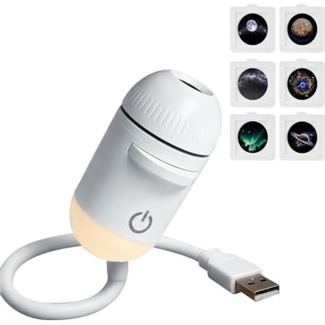 Lampe de projection USB galaxie pour voiture et maison, veilleuse d'ambiance romantiqueLot 3 pièces :1 lampe +3 disques lumineux, 3W (1/4)