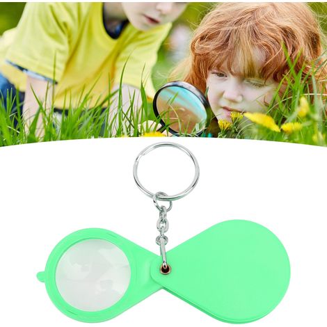 Porte-clés loupe pliante 10x, idéal pour lire les petits caractères, portable pour consulter des médicaments, pour apprécier les petits caractères, cadeau écologique idéal pour les enfants. (1/5)