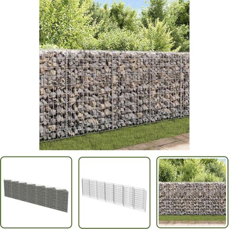 The Living Store Gabionenwand Verzinkter Stahl 450×30×100 cm - Gabionenwand - Stahltrennung - Gartenzaun - Ziergarten - Begrünung (1/5)