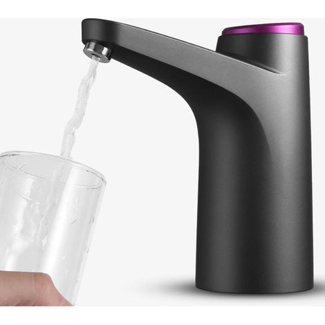 Distributeur d'eau portable et silencieux, sans BPA, batterie 4 W, 1200 mAh, avec pompe à eau automatique, idéal pour la maison et le bureau (noir). (1/5)