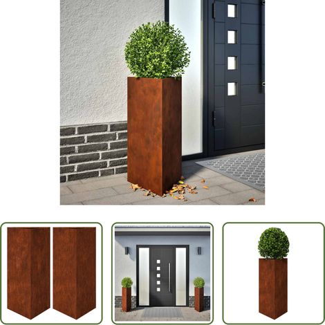 Jardinière triangulaire - Jardinières 2 pcs triangulaire acier résistant aux intempéries (1/5)