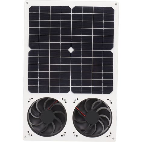 Kit de ventilateur solaire portable 40 W étanche avec double ventilateur d'extraction de 15 cm (6 pouces) pour poulaillers, serres et abris de jardin.