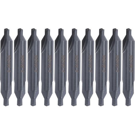 10 Stück Zentrierbohrer HSS Typ A für Schneideisen aus Edelstahl, komplett geschliffen, spiralförmig, 3,5 mm