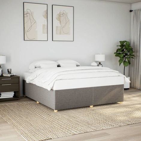 Cama sin colchón tela gris taupe 180x200 cm vidaXL (1/5)