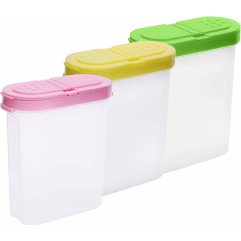 Bulk Boxes Spice Storage Spice Jar Storage Jars With Cap Spice Cereal Storage Containers With Two Discharge Openings For Spices,Salt,Sugar,Pepper,Cooking Or Grilling (1/5)