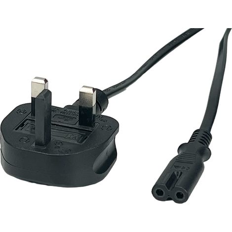 POSAC-C7UK18BK: POS AC-UK-Kabel C7-YJT2[2,5A]-BS1363-YJ08[3A] H03VVH2-F2G0,75 L=1800 schwarz