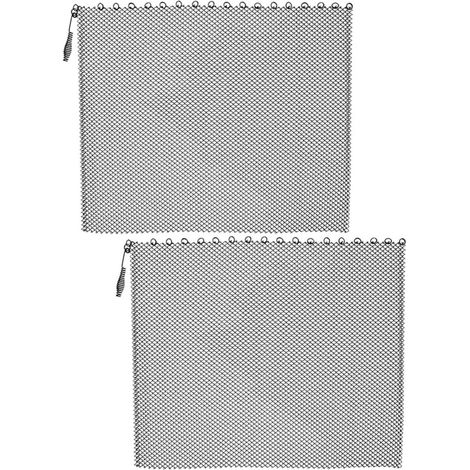 Lot de 2 Panneaux Pare-Feu en Maille Métallique 61X483 CM Écran de Cheminée Résistant Feu Rideaux Grillagés pour Foyer Accessoire Polyvalent pour Protection Cheminée et