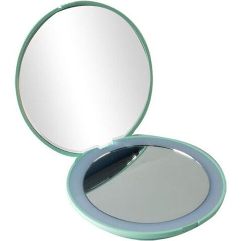 Miroir cosmétique double face avec éclairage LED, pliable, avec fonction de chargement USB, vert - RAPANDA (1/4)