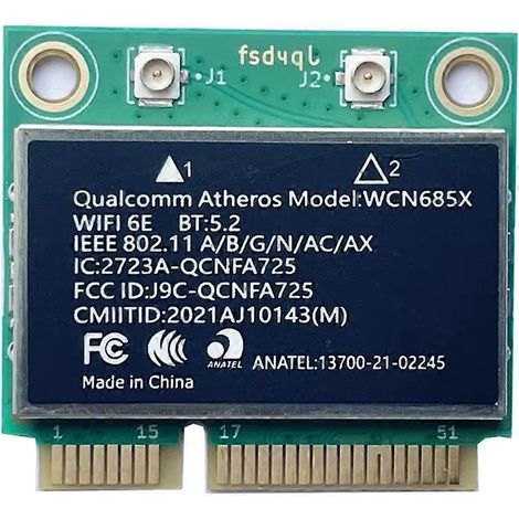 Qualcomm WCN685X QCNFA725 NFA725 WIFI6E BT5.2 Mini PCI-E Wi-Fi-Karte für Laptops (Windows 10/11 kompatibel) (1/5)