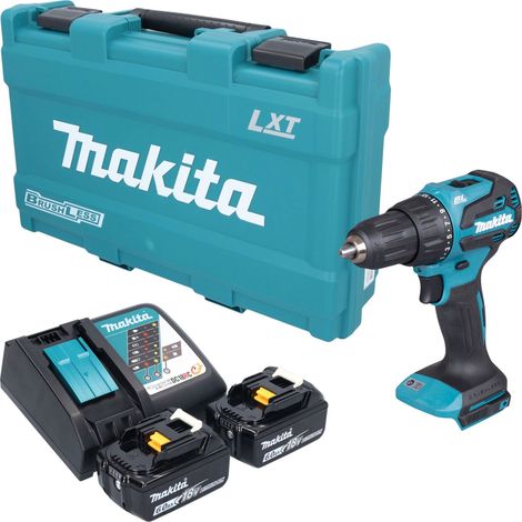 Taladro atornillador de percusión a batería Makita DHP 490 ZK, 18 V, 65 Nm, sin escobillas + maletín - sin batería, sin cargador (1/5)