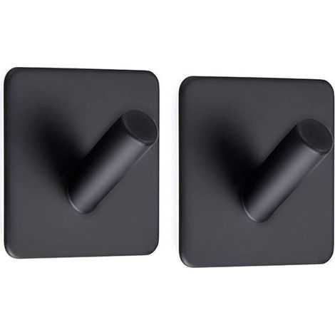Haken, Promotion, 2 Stück Klebehaken Wandhaken Badezimmer Edelstahl Handtuchhaken für Bad Küche Toilettenschränke Schwarzes Quadrat