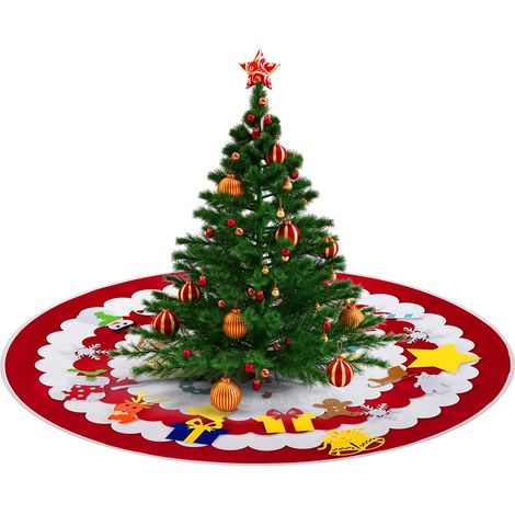 Décorations de Noël de 42 pouces, décorations de fête de Noël, décorations d'arbre de Noël en feutre, jupe d'arbre de Noël, décorations d'arbre de Noël, support d'arbre, décorations de fête de Noël, d (1/5)