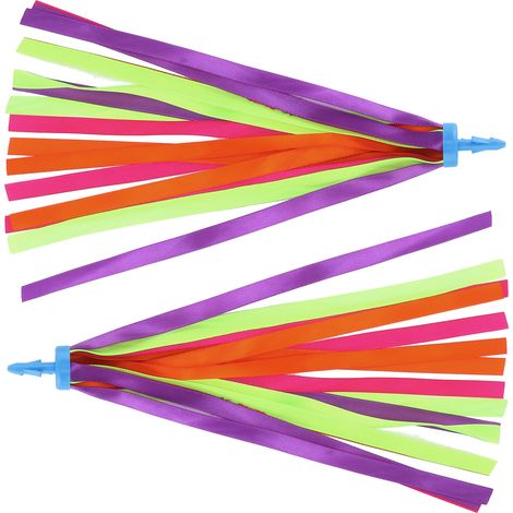 2 rubans décoratifs en tissu coloré à pompons pour guidon de trottinette ou de vélo (garçons et filles) (1/5)