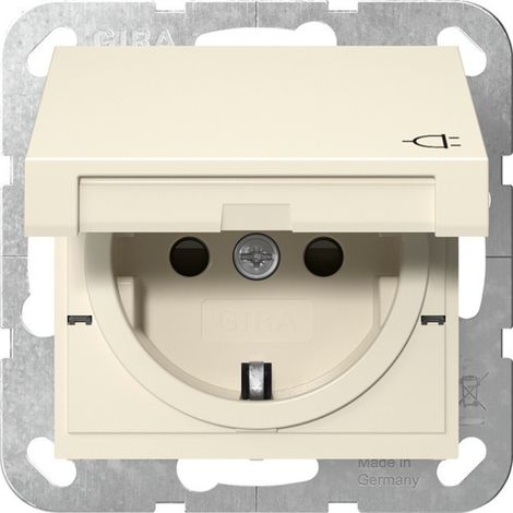 Gira SCHUKO-Steckd. KD + SP System 55 Cremeweiß [441401], 4414 01