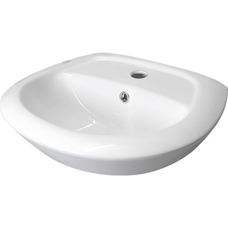 Keramik Wandhängewaschbecken inkl. Abflussrohr und Abflussstopfen (1/5)