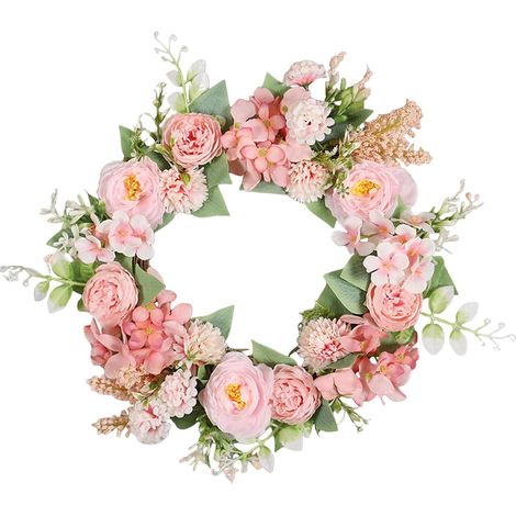 Couronne de Porte d'Entrée Printanière Décoration Festive Artificielle Ornement Floral Printanier pour Mur Pour Maison, Mariage, Fête, Festival, Mur et (1/5)